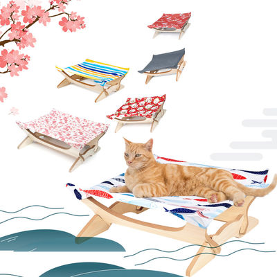 Opgeheven Cat Beds Cat Hammock Blanket-Bedden Houten Afneembaar Kader Vierkante Hangende Wasbare Cat Sofa