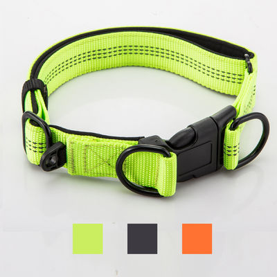 Regelbare Dubbele D ontzet Halsband en Leiband het Vastgestelde Nylon Weerspiegelende Lood van de Kettingshond