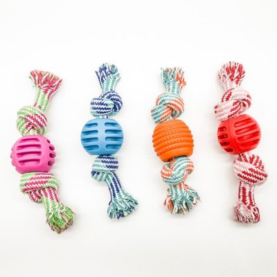 De dubbele Knoop van de Katoenen Wasbare Hond Toy Durable Rope Chew Toys 50g Kabelbal