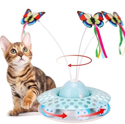 Interactieve Cat Automatic Teaser &amp; Uitoefenaar Kitten Toys With Spinning Butterfly
