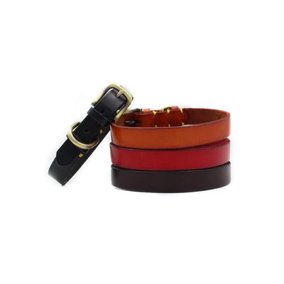 De met de hand gemaakte Stikkende Hond van de het Koperhardware van de Opleidingskraag van de de Laagzweep Eerste Halsband van het de Kraagleer