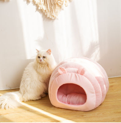 Semienclosed Comfortabele Rust van het Huisdierenbed onderaan de Kat van Slaapmat removeable cover nest for