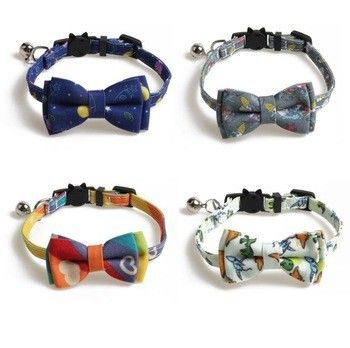 Regelbaar Huisdier Cat Collar Breakaway met Leuke Vlinderdas en Klok voor Pot en Sommige Puppy