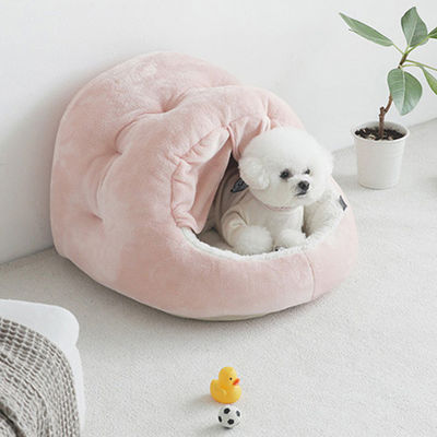 De gevoelde van het het Huisdierenbed van het Hondbed van de Luxecat cave plush yurt door Kennel van het het Gordijn Comfortabele Halfingesloten Huisdier