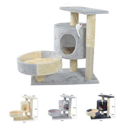 Multiniveauflatgebouw met koopflats Houten Cat Climber Tower Sisal Large Cat Scratching Post