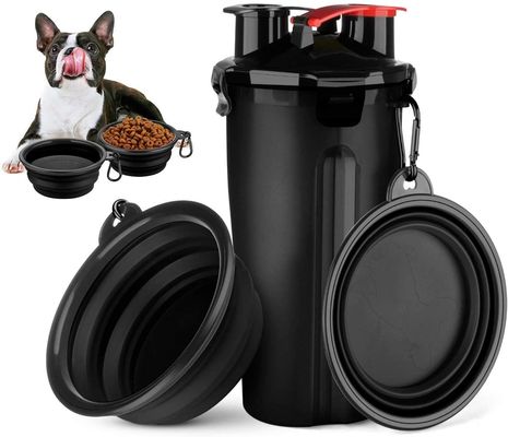 Draagbare Waterfles 2 in 1 voor Honden het Openlucht Lopen met Opvouwbare Kom