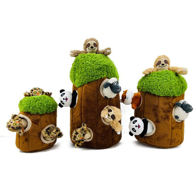 De nieuwe het Raadsel Piepende Zachte Pluche van het Ontwerphuisdier kauwt Huid - en - zoekt Hond Toy Set