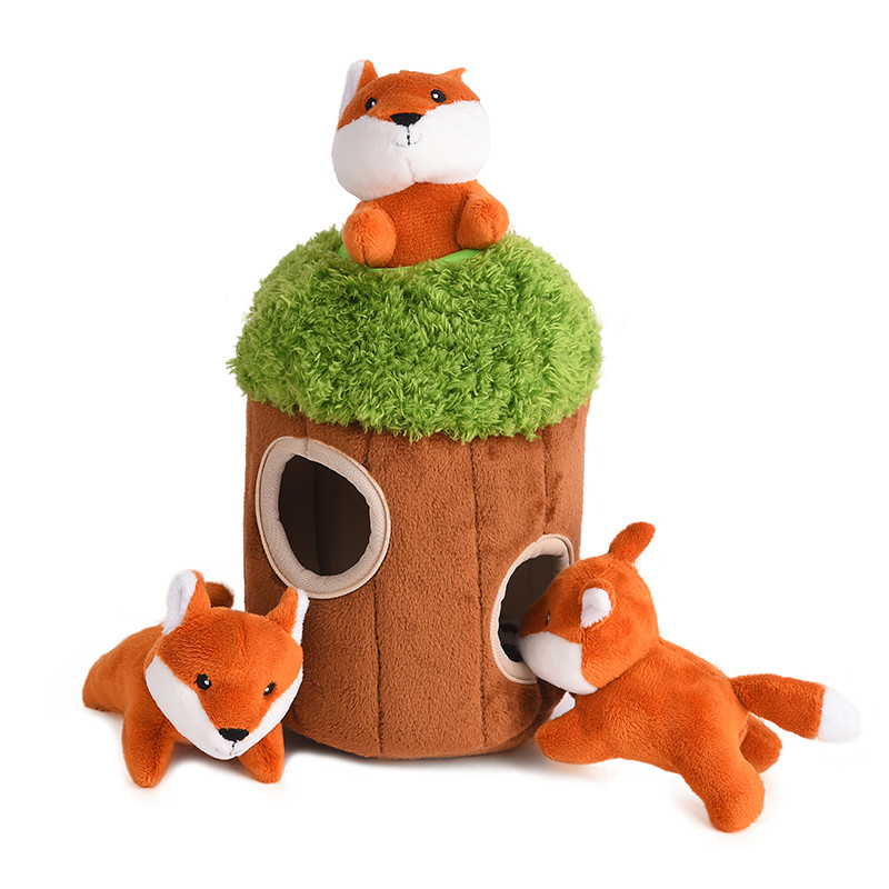 De nieuwe het Raadsel Piepende Zachte Pluche van het Ontwerphuisdier kauwt Huid - en - zoekt Hond Toy Set
