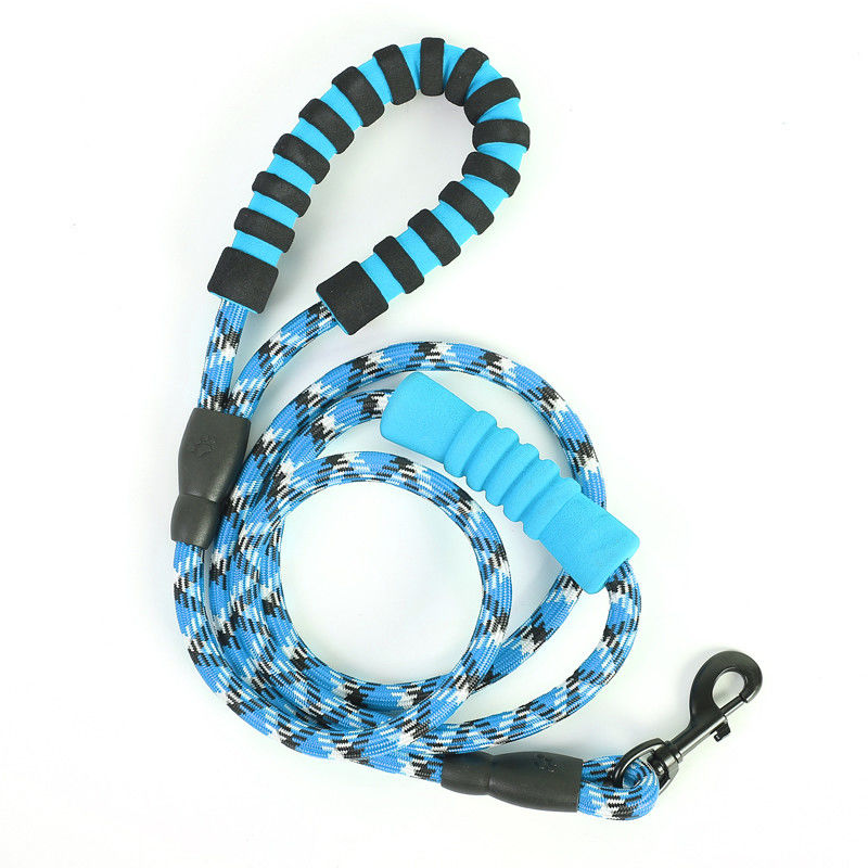 EVA Reflective Double Handle Dog-Leibandhond om Kabel met Klem en Opgevuld Handvat 180cm