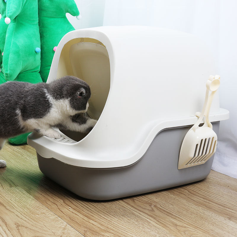 Volledig Ingesloten Cat Litter Pan Waterproof Hooded Cat Litter Box With Shovel