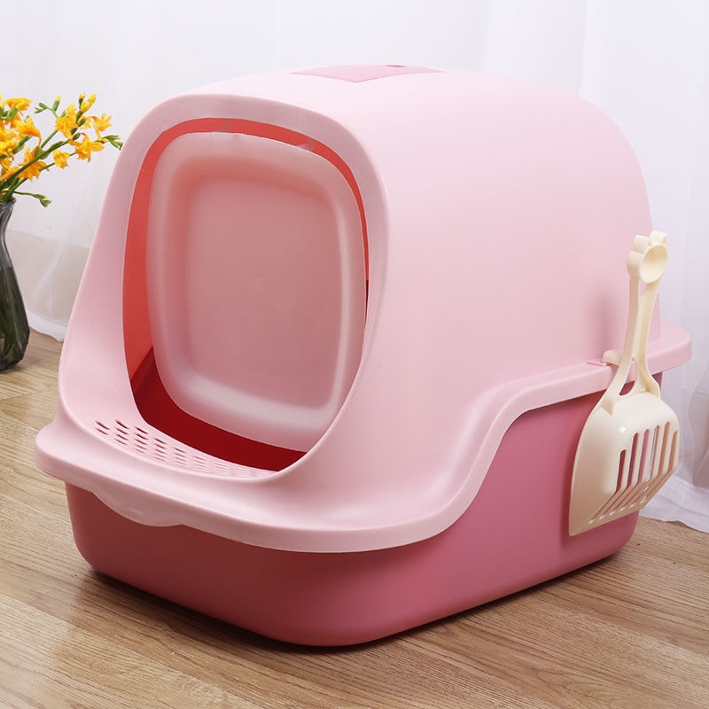 Volledig Ingesloten Cat Litter Pan Waterproof Hooded Cat Litter Box With Shovel