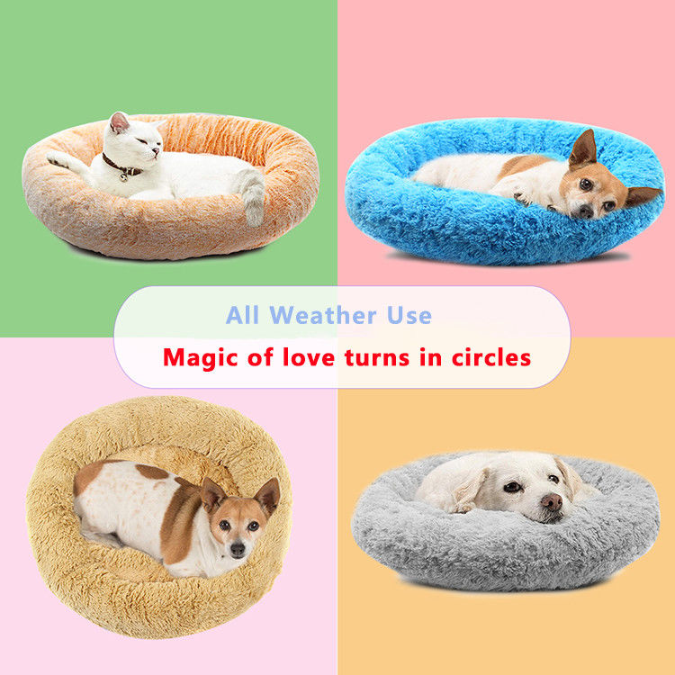Het Bed van doughnutcat bed faux fur dog voor Middelgrote Kleine van het het Huisdierenbed van de Honden Zelf Verwarmende Knuffel de Luxemat