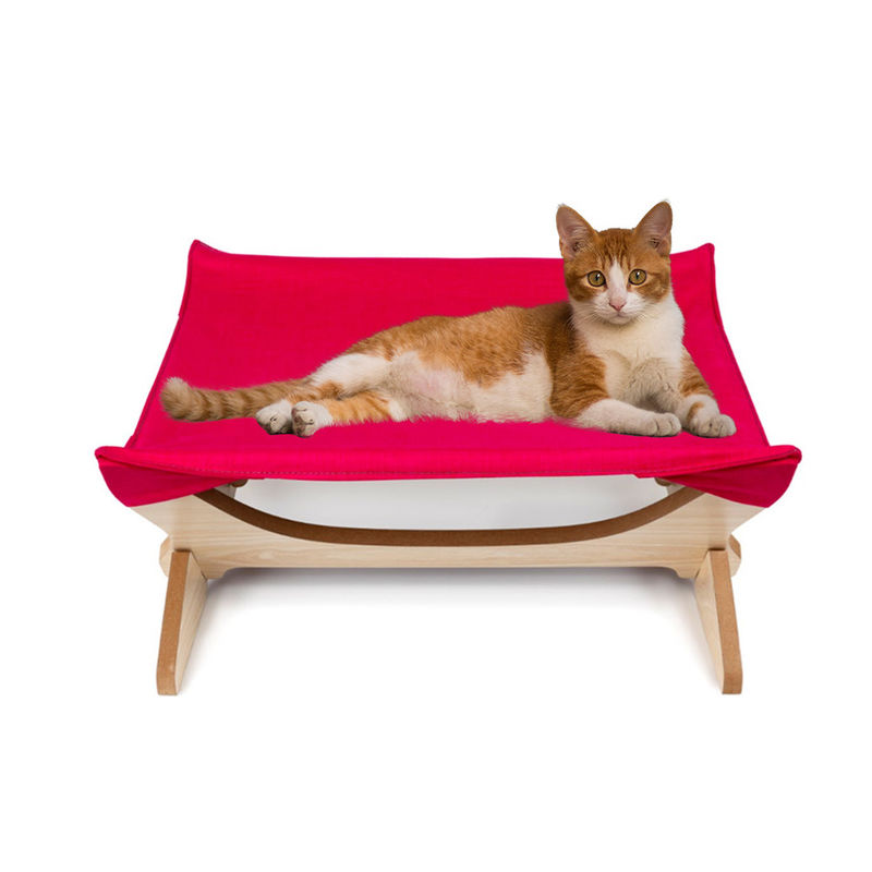 Opgeheven Cat Beds Cat Hammock Blanket-Bedden Houten Afneembaar Kader Vierkante Hangende Wasbare Cat Sofa