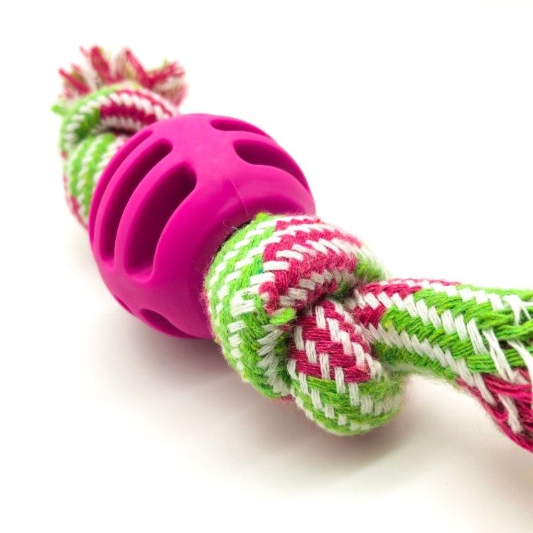 De dubbele Knoop van de Katoenen Wasbare Hond Toy Durable Rope Chew Toys 50g Kabelbal