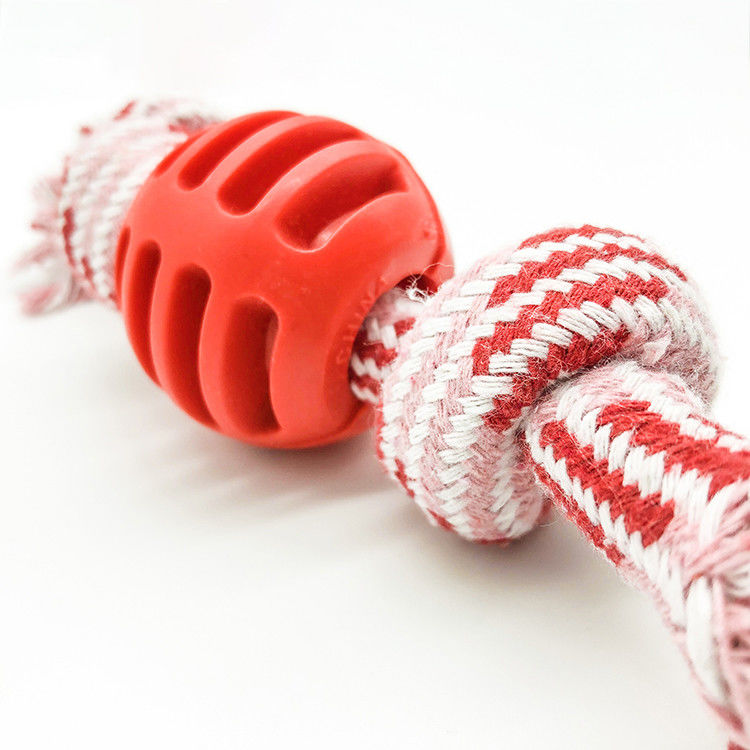 De dubbele Knoop van de Katoenen Wasbare Hond Toy Durable Rope Chew Toys 50g Kabelbal