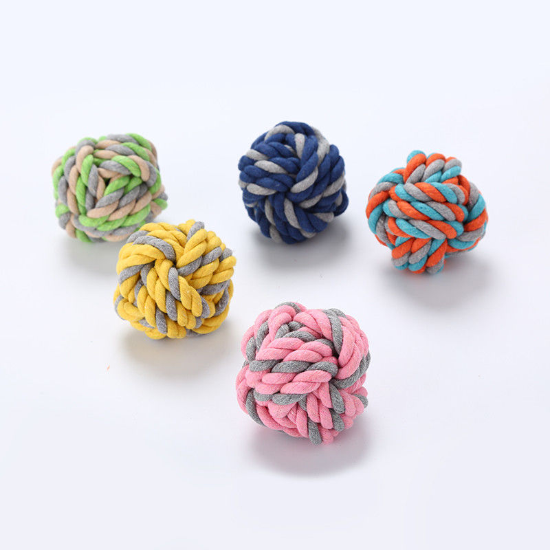 Beet Bestand van de Katoenen de Knoopbal van Toy Ball Braided Cotton Chew Hondkabel voor Hondtanden het Schoonmaken