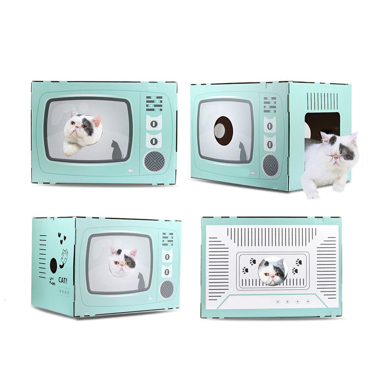 Cat House Scratcher Retro-de Vorm Cat Lounge van TV met het Holbed Scratcher van het Blocnote Golfkarton