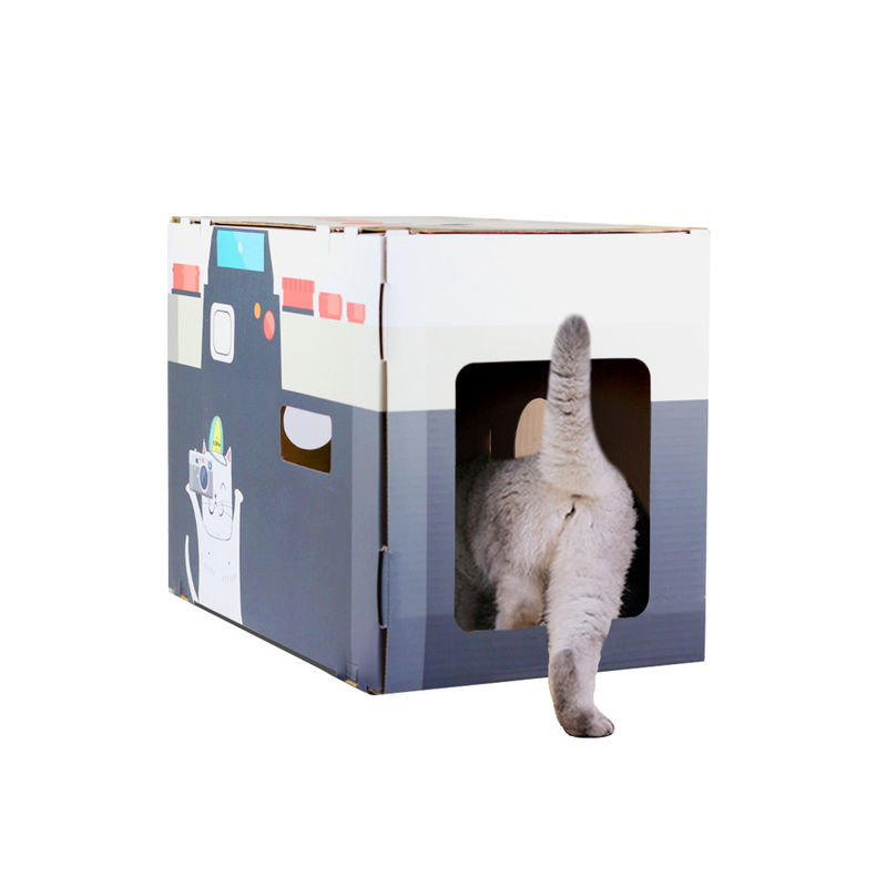 Cat House Scratcher Retro Camera-Vorm Cat Lounge met het Holbed Scratcher van het Blocnote Golfkarton