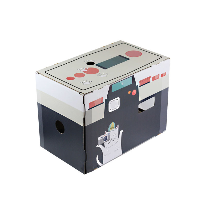 Cat House Scratcher Retro Camera-Vorm Cat Lounge met het Holbed Scratcher van het Blocnote Golfkarton