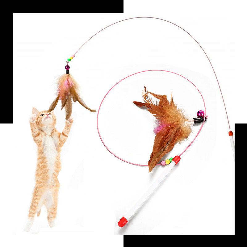 Teaser van Hallupetscat pet toys cat feather Toverstokje