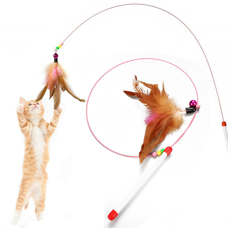 Teaser van Hallupetscat pet toys cat feather Toverstokje
