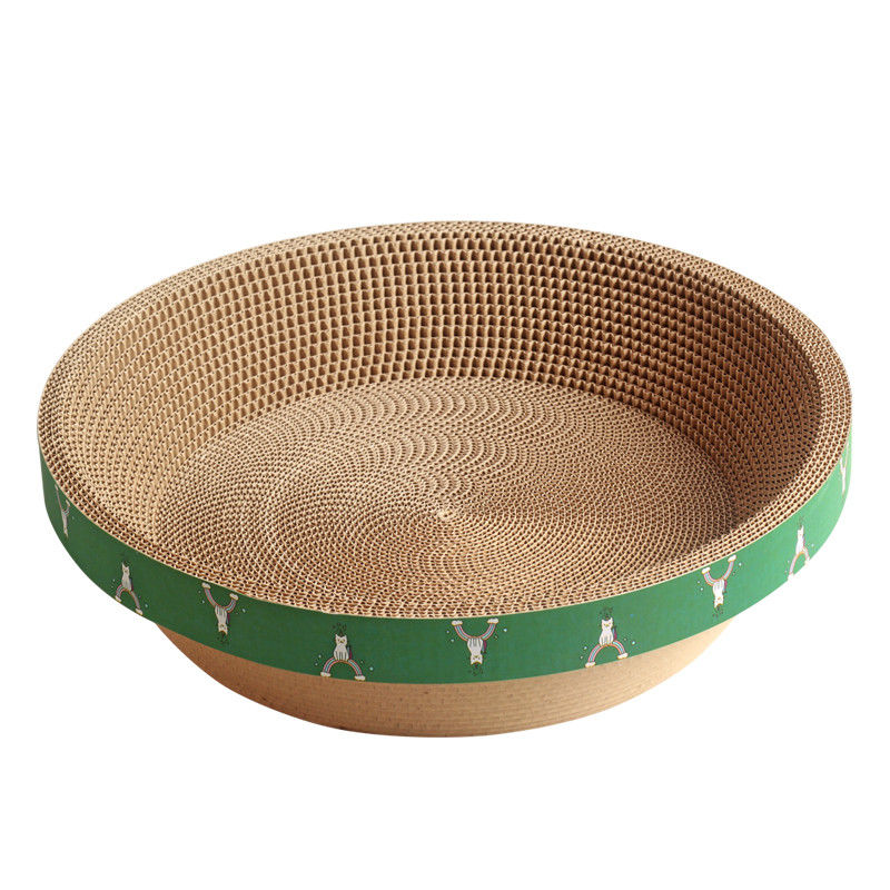 Duurzaam Rond Karton Cat Bed Bowl Shape Corrugated Cat Scratching Pad 700g