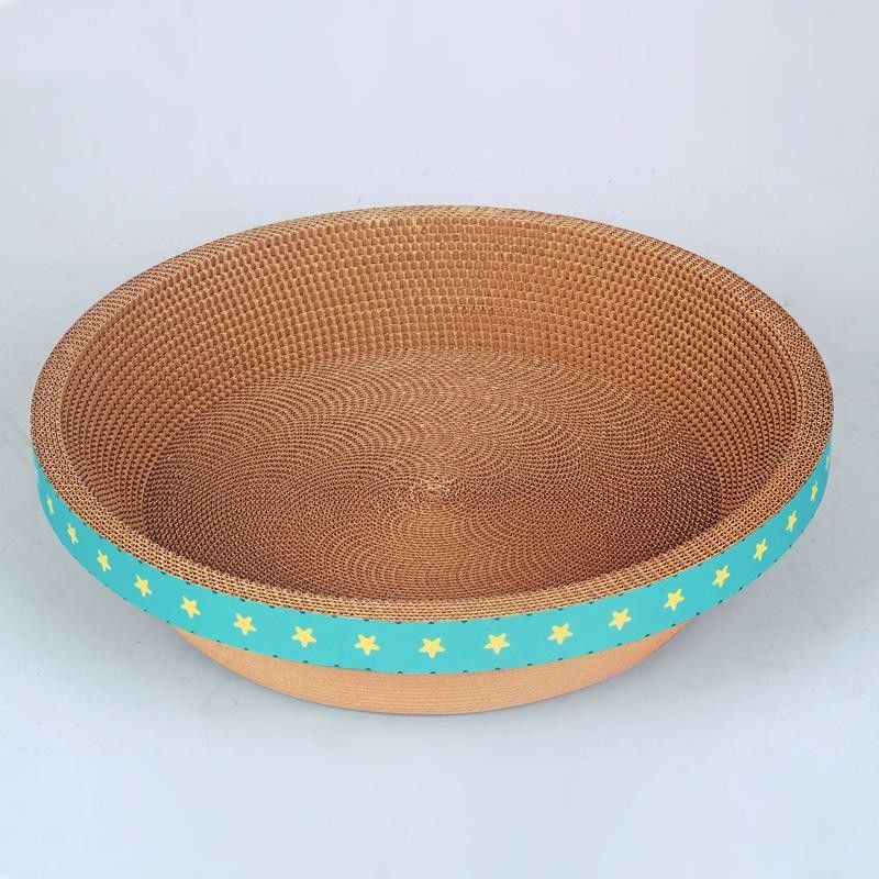 Duurzaam Rond Karton Cat Bed Bowl Shape Corrugated Cat Scratching Pad 700g