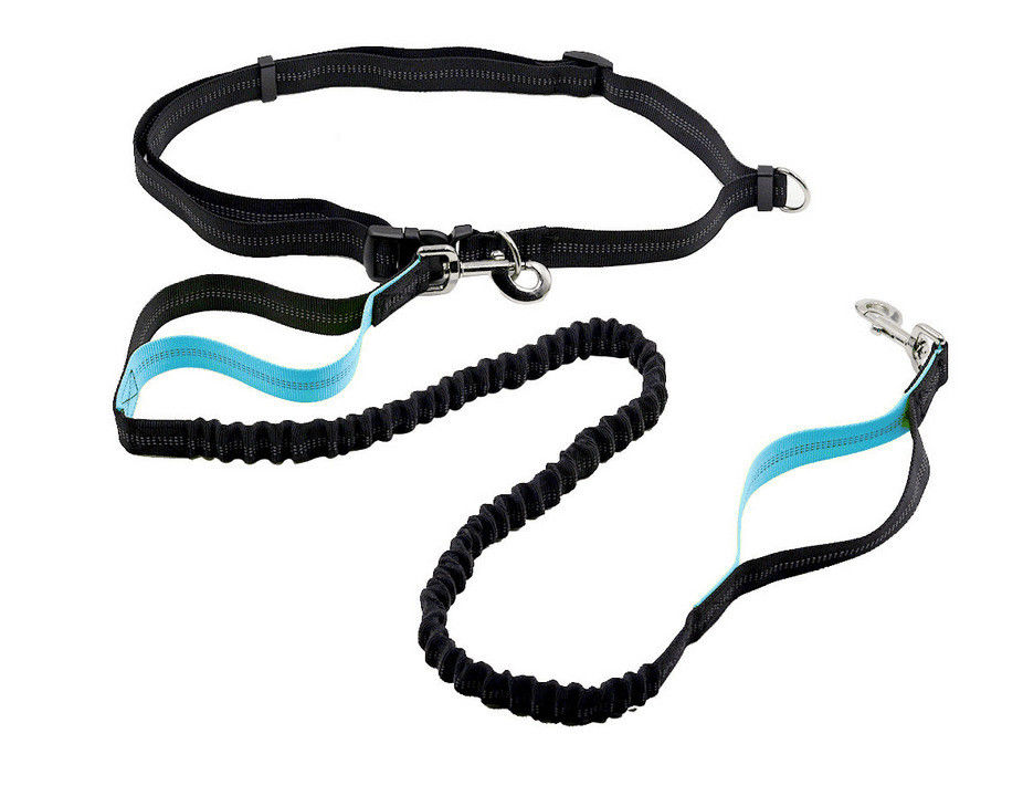De intrekbare van de de Uitrustingstaille van de Kabel Weerspiegelende Hond van het de Riem Dubbele Handvat Leiband van de de Handen Vrije Hond van Bungees Elastische