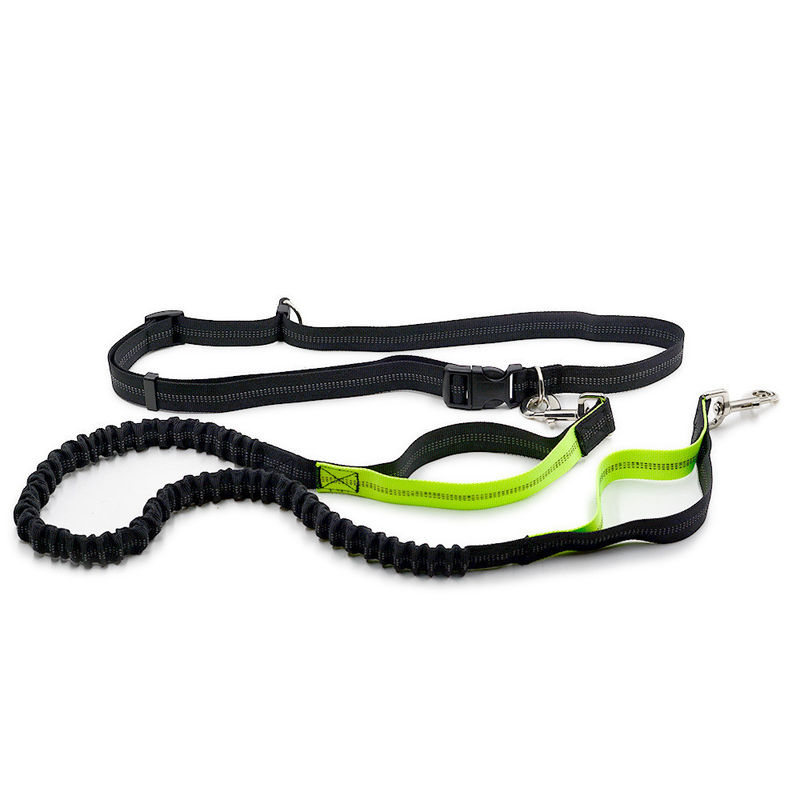 De intrekbare van de de Uitrustingstaille van de Kabel Weerspiegelende Hond van het de Riem Dubbele Handvat Leiband van de de Handen Vrije Hond van Bungees Elastische