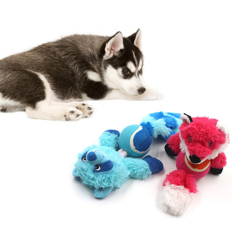 Piepend de Hond Interactief Maalspeelgoed van Toy Fox Raccoon Bite van de Pluchehond bestand Duurzaam