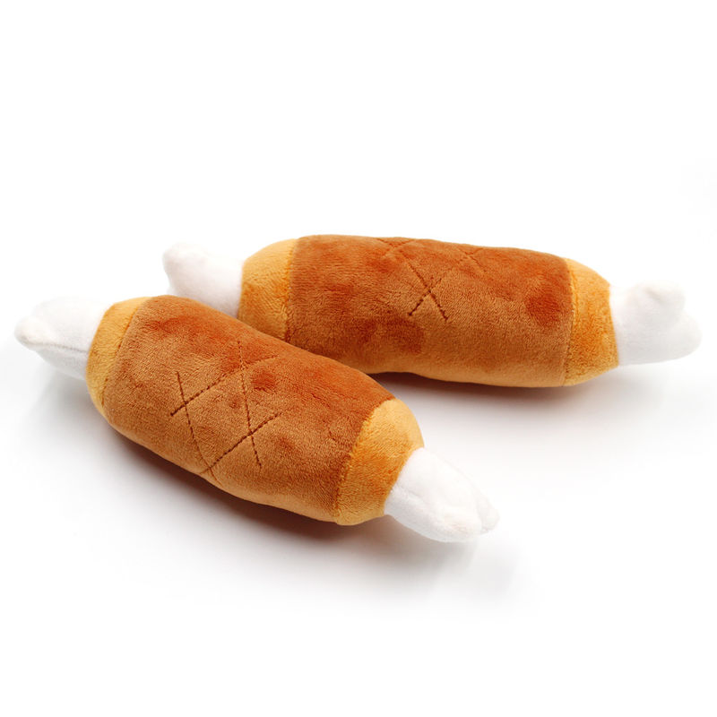 Twee leidden de Pluche van de Beenvorm de Piepende Hond het Tandjes krijgenspeelgoed 27g van het Speelgoedpuppy kauwt