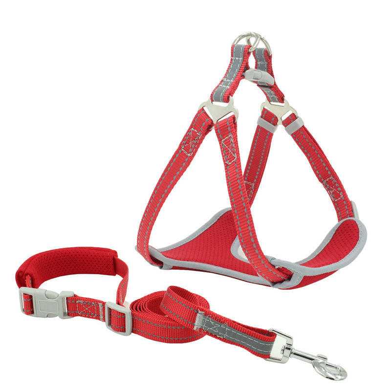 In te ademen van de de Borstriem van Mesh Reflective Leash And Collar vastgestelde de Tractie Vastgestelde Halsband en Leibanduitrusting