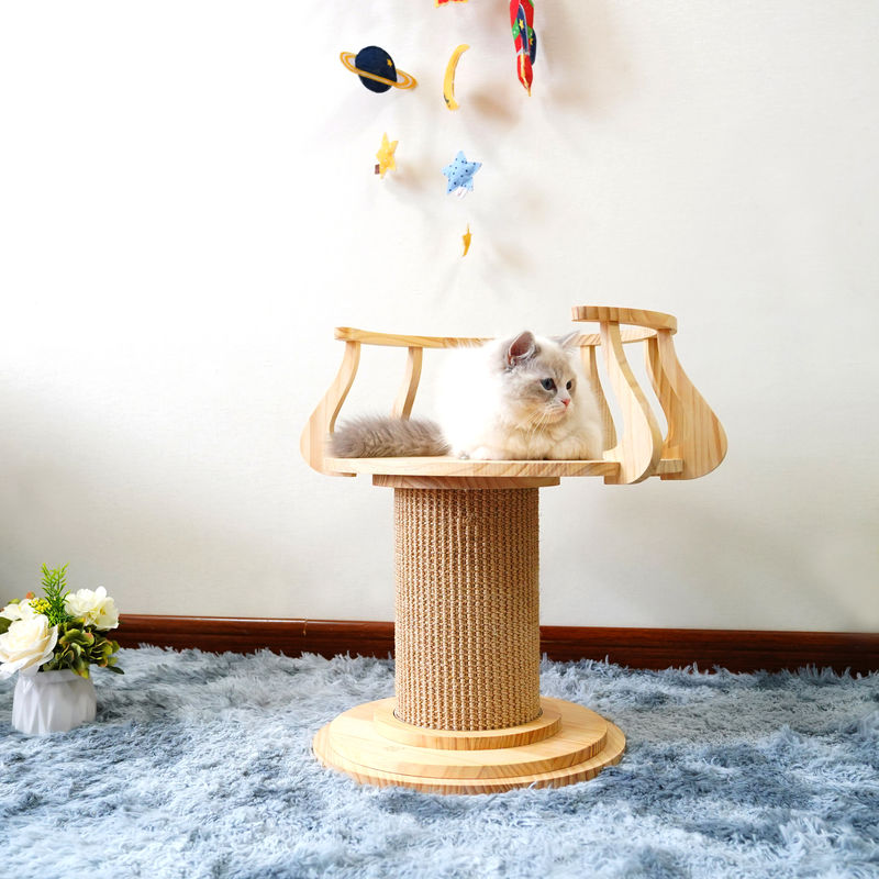 Eco Vriendschappelijke Houten het Krassen Cat Climbing Tree Tower Cat Grootte 72cm M 62cm van de Fotolijst L