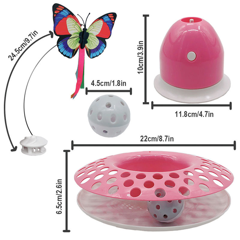 Interactieve Cat Automatic Teaser &amp; Uitoefenaar Kitten Toys With Spinning Butterfly