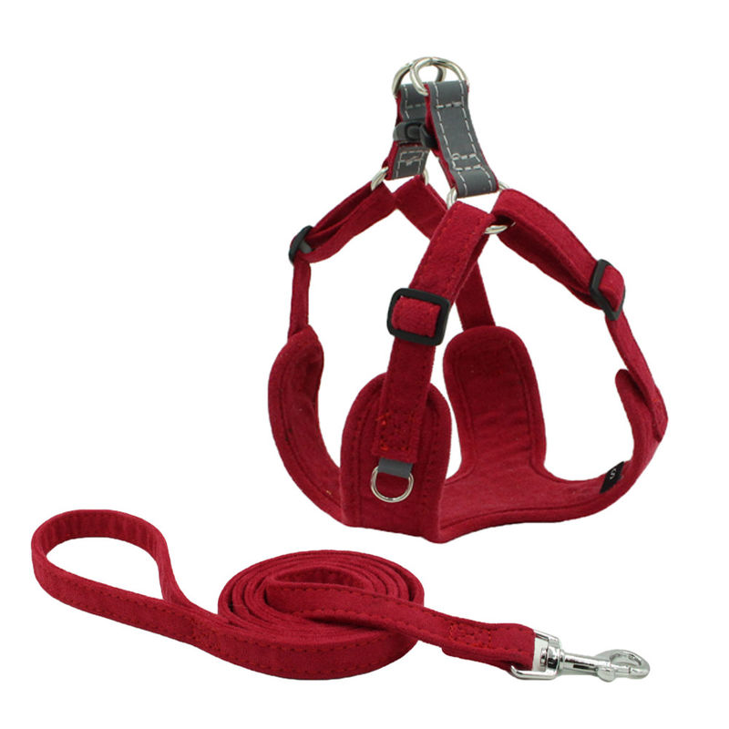 Suède de Weerspiegelende Hond en van Leibandkit traction suit dog leash Uitrusting van het de Leiband Vastgestelde Vest van de Uitrustings Explosiebestendige Hond