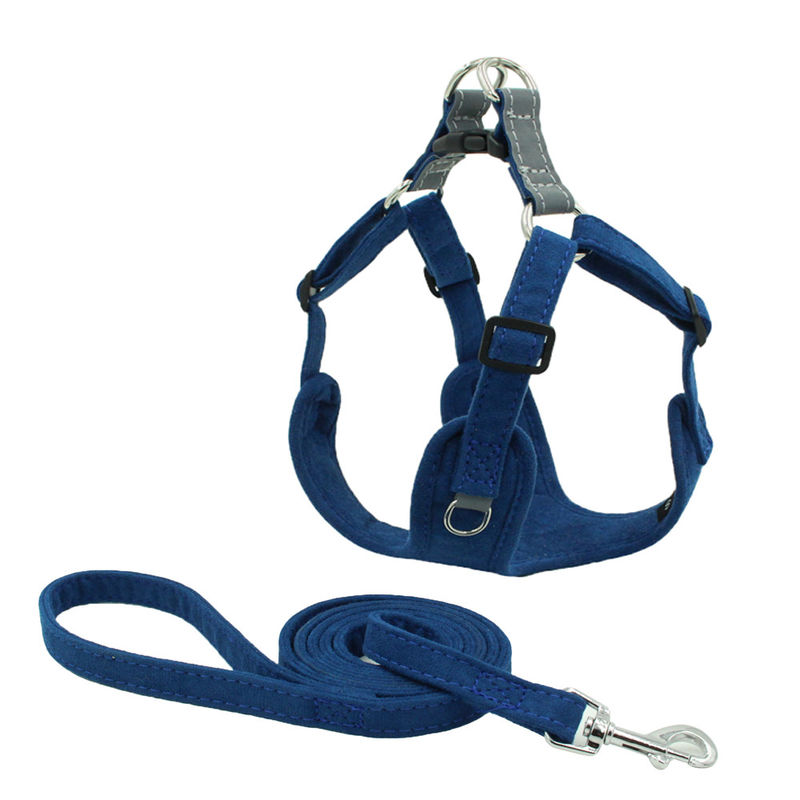Suède de Weerspiegelende Hond en van Leibandkit traction suit dog leash Uitrusting van het de Leiband Vastgestelde Vest van de Uitrustings Explosiebestendige Hond