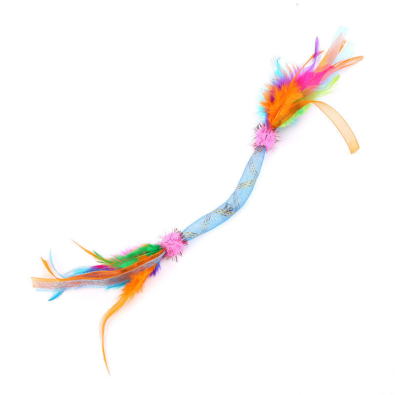 Milieuvriendelijke Hoogte - kwaliteits Zachte Veer Plastic Cat Toy Cat Interactive Feather Toys met Klok