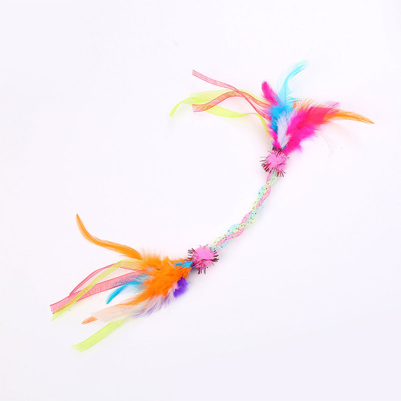 Milieuvriendelijke Hoogte - kwaliteits Zachte Veer Plastic Cat Toy Cat Interactive Feather Toys met Klok