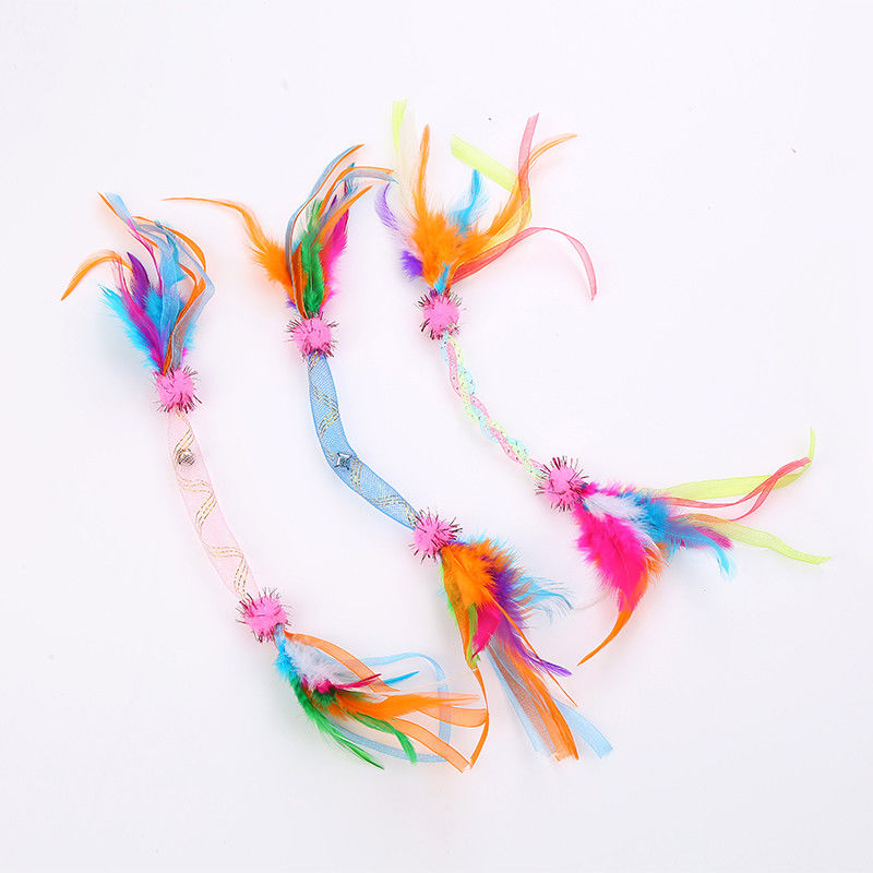 Milieuvriendelijke Hoogte - kwaliteits Zachte Veer Plastic Cat Toy Cat Interactive Feather Toys met Klok