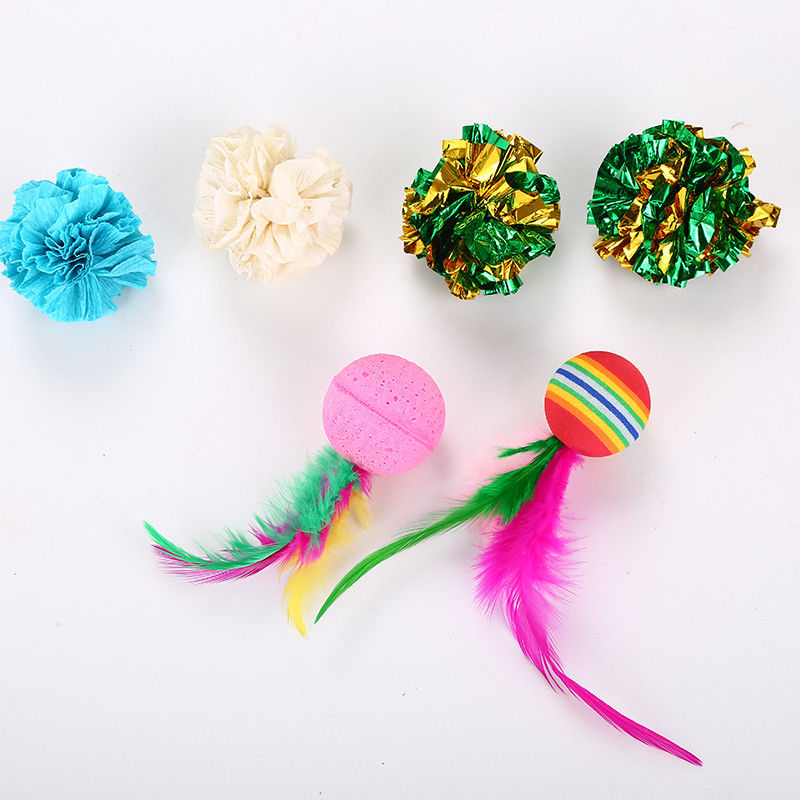 20 van de de Vissen Pluizig Muis van PCs Cat Toys Kitten Toys Assorted Cat Tunnel Feather Teaser Wand van de Muizenballen en Klokken Speelgoed voor Kat