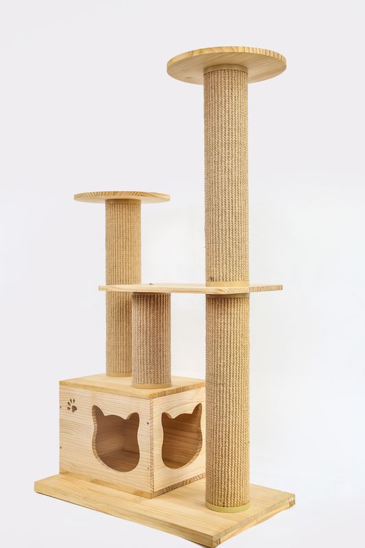 OEM &amp; ODM van het de Tredenhuisdier van Luxe Houten Cat Climbing Tree Furniture Safety de Stijgingsbed