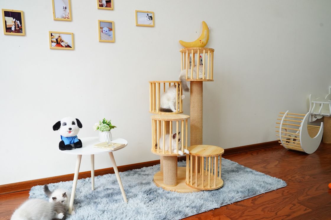Duurzaam Huis Kitten Cat Climbing Tree Tower Condo met het Krassen van Posten