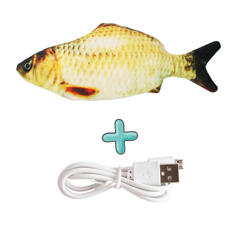 Elektrisch Slap van de het Speelgoedpluche van Vissencat toy simulation wiggle fish catnip Interactief Bewegend Dansend de Vissenspeelgoed voor Katten
