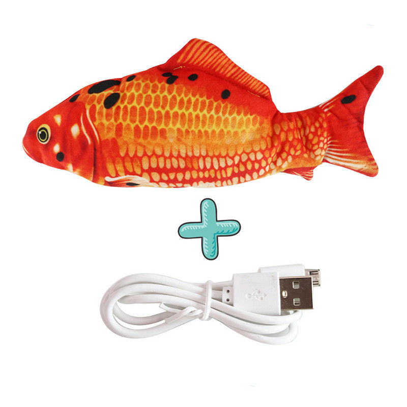 Elektrisch Slap van de het Speelgoedpluche van Vissencat toy simulation wiggle fish catnip Interactief Bewegend Dansend de Vissenspeelgoed voor Katten