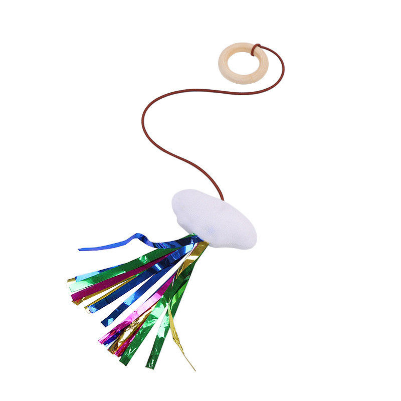 De interactieve van de Schoenenvogels van de Lasercat teaser toy feathers wand Geassorteerde Pluche Vocale Vorm Cat Toy Set