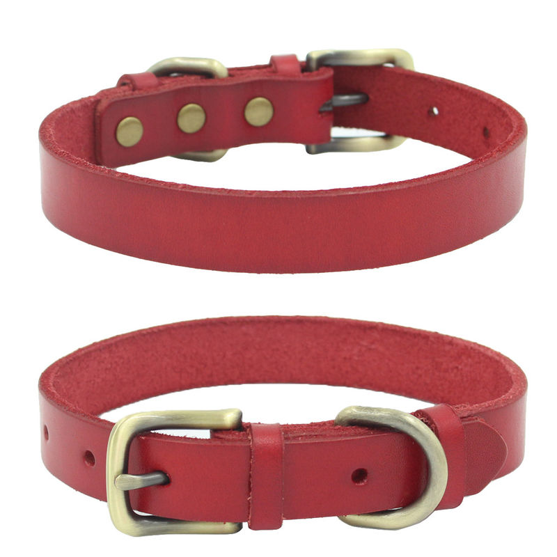 Het gepersonaliseerde van de het Leerhalsband van Huisdierenkragen Echte van het de Manierleer Regelbare Huisdier Cat Collar