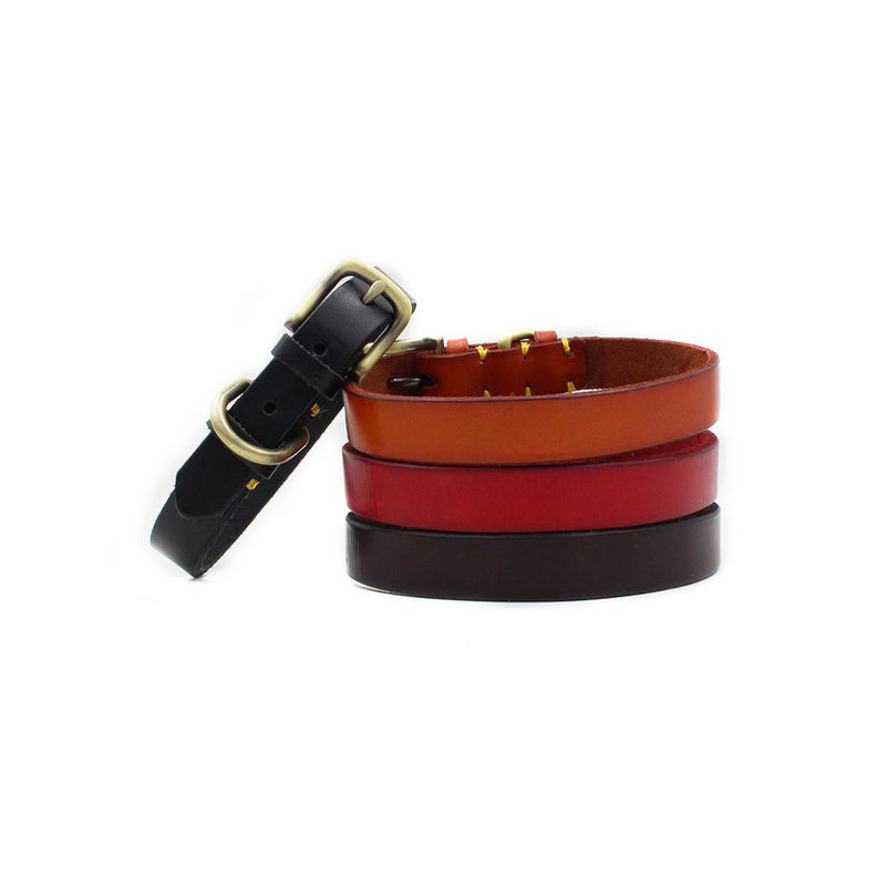 De met de hand gemaakte Stikkende Hond van de het Koperhardware van de Opleidingskraag van de de Laagzweep Eerste Halsband van het de Kraagleer