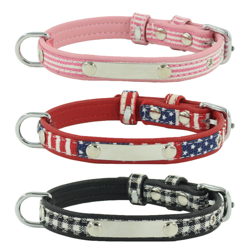 De aangepaste Druk Gepersonaliseerde Logo Dog Collar Adjustable Pet-Riem van de hondhals