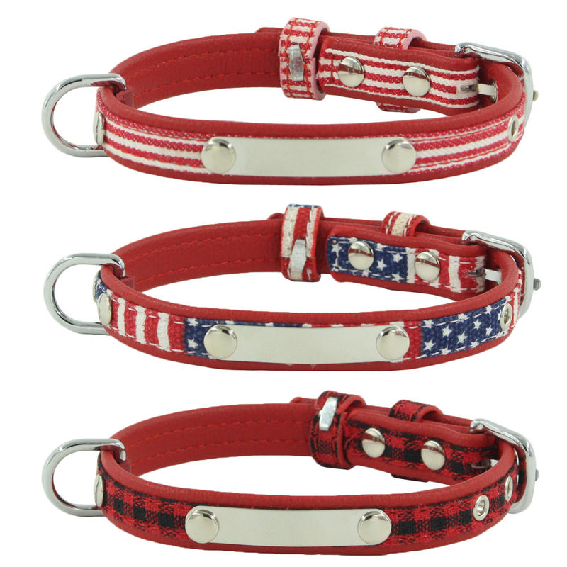 De aangepaste Druk Gepersonaliseerde Logo Dog Collar Adjustable Pet-Riem van de hondhals