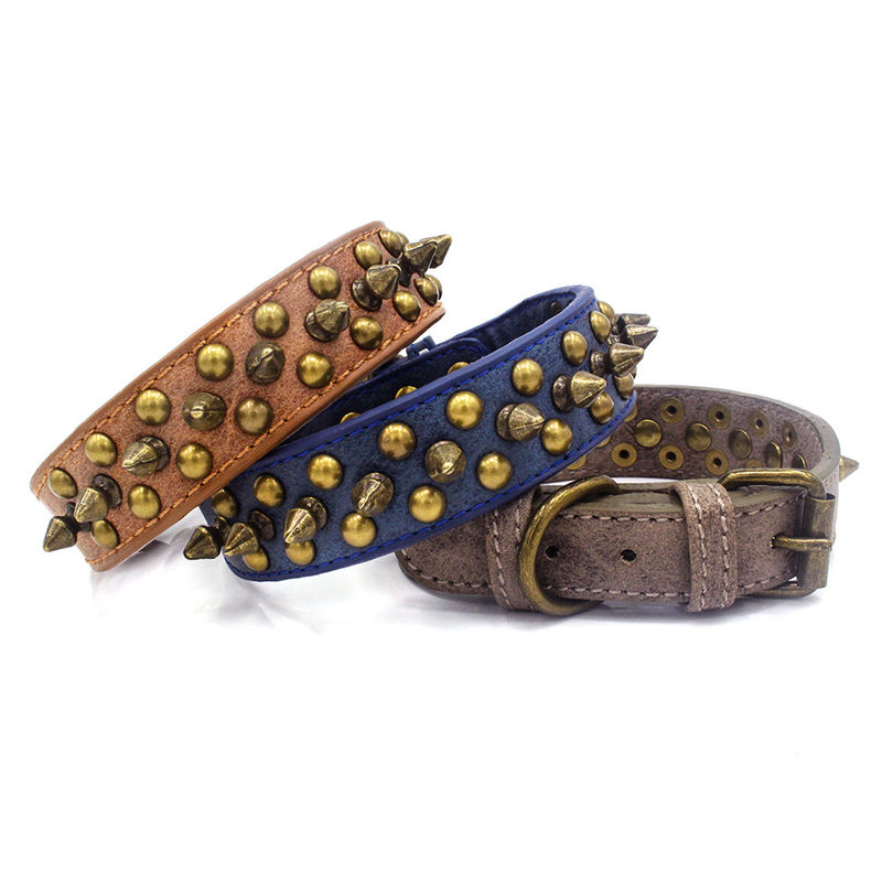 De professionele Gepersonaliseerde Retro van de Klinknagelgentility van Sofa Leather Pu Stevige Duurzame Mannelijke halsband